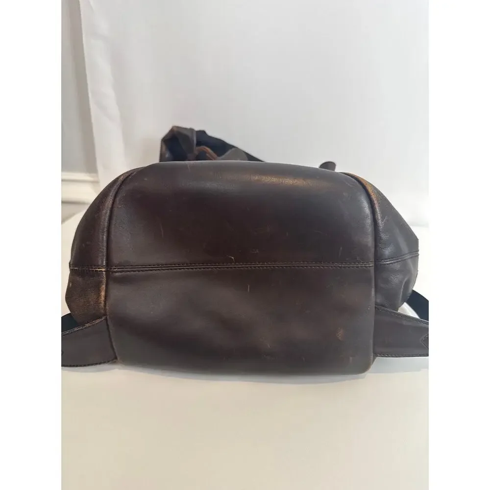 VAEL Rucksack Distressed Leather Canvas Backpack Copper Hardware